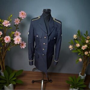 Navy Blue Military Style Men's Jacket